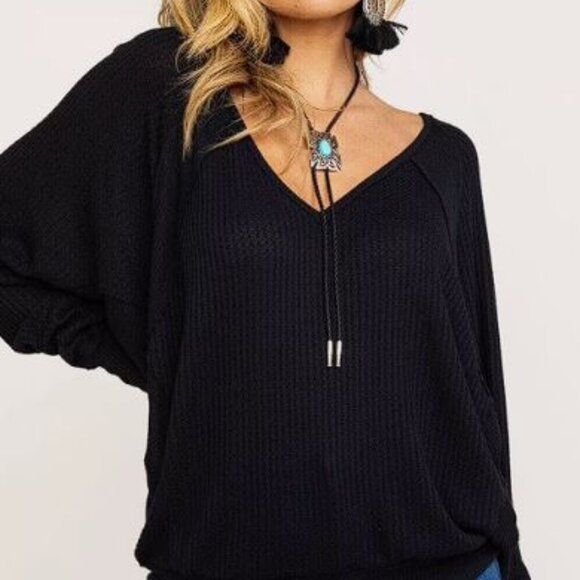 Free People Sweaters - Free People Santa Clara Thermal in black BNWT